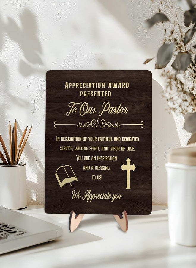 DMADNF Pastor Appreciation Gifts, Pastor Appreciation Gifts for Women Wooden Plaque Sign, Birthday Gift for Pastor Christian Prayer Appreciation,Home Office Desk Wooden Sign Decor, 5.9 x 5.9 inches (Brown) - Image 3